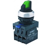 Переключатель с подсветкой NP8-20XD/334, 3 полож. самовозв. 45град, зелен., AC110-230В, 2НО, IP65 (R)  667668  CHINT