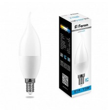 Лампа светодиодная LB-770 (11W) 230V E14 6400K свеча на ветру  25952  FERON