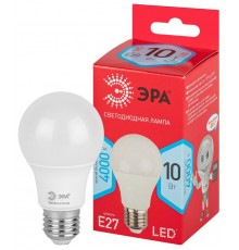 Лампа светодиодная LED A60-10W-840-E27 R (диод, груша, 10Вт, нейтр, E27) (10/100/2000)  Б0049635  ЭРА