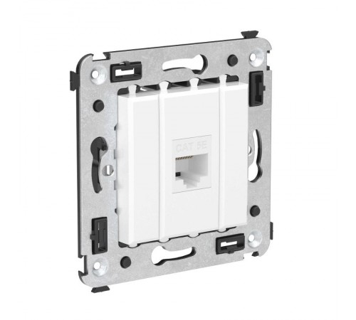 Компьютерная розетка RJ-45 без шторки в стену, кат.5е одинарная, "Avanti", "Белое облако"  4400663  DKC