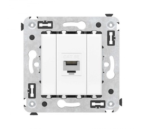 Компьютерная розетка RJ-45 без шторки в стену, кат.5е одинарная, "Avanti", "Белое облако"  4400663  DKC