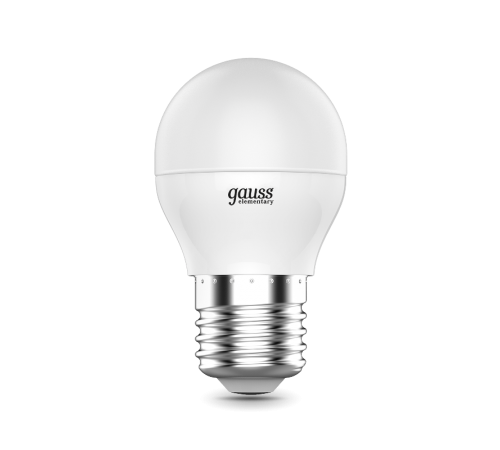 Лампа светодиодная LED 8Вт E27 220В 6500К Elementary шар  53238  Gauss