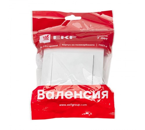 Валенсия выключатель 1-кл. 10А белый EKF PROxima   EWV10-021-10   EKF