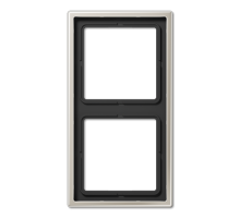 Рамка для вертикальной и горизонтальной установки, 2 поста; металл; нержавеющая сталь; Edelstahl  ES2982  Jung