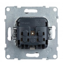SUNO Силовая розетка 2К+З 16А 250В с защитными шторками. Винтовые зажимы. Цвет "Алюминий"  721324  Legrand