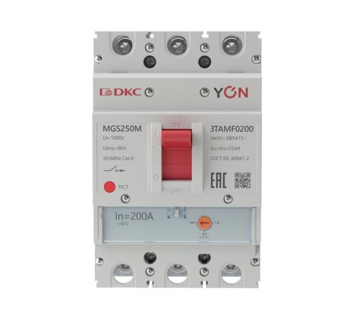 Авт. выкл. YON MGS250 3P 160-200A 25kA  MGS250M-3TAMF0200  DKC
