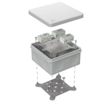 Коробка огнестойкая разветвительная для о/п двухкомпонентная 60-0300-FR6.0-4-6-Р Е15-Е60 RAL7035 100х100х50 (14 шт/кор) серая  60-0300-7035-FR6.0-4-6