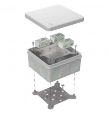 Коробка огнестойкая разветвительная для о/п двухкомпонентная 60-0300-FR6.0-4-6-Р Е15-Е60 RAL7035 100х100х50 (14 шт/кор) серая  60-0300-7035-FR6.0-4-6