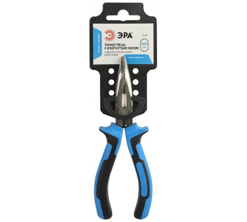 Тонкогубцы 160 мм с изогнутым носом двухкомпонентные рукоятки  Б0055916  ЭРА