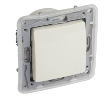 Etika Слоновая кость Переключатель 1-клавишный IP44, автозажимные клеммы, 10AX, 250 В  672300  Legrand