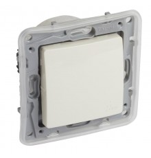 Etika Слоновая кость Переключатель 1-клавишный IP44, автозажимные клеммы, 10AX, 250 В  672300  Legrand