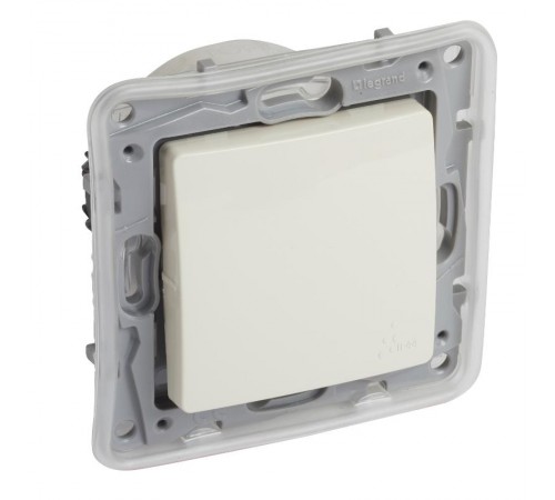 Etika Слоновая кость Переключатель 1-клавишный IP44, автозажимные клеммы, 10AX, 250 В  672300  Legrand