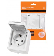 Розетка 2П+З открытой установки IP54 16А белая "Вуокса"  SQ1803-1007  TDM