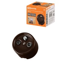 Розетка TV+R+ SAT проходная коричневая "Болонь"  SQ1820-0458  TDM