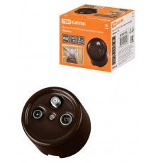 Розетка TV+R+ SAT проходная коричневая "Болонь"  SQ1820-0458  TDM