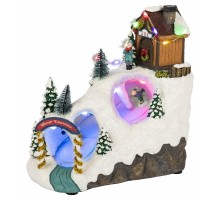 Фигура светодиодная новогодняя  EFIS-S06 композиция Лыжня мультиколор 3*АА 22*14*22 см  Б0060484  ЭРА