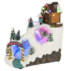 Фигура светодиодная новогодняя  EFIS-S06 композиция Лыжня мультиколор 3*АА 22*14*22 см  Б0060484  ЭРА