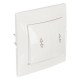 КВАРТА Белый Выключатель 2-клавишный проходной 10А ВСп10-2-0-КБ  EVK22-K01-10-DM  GENERICA
