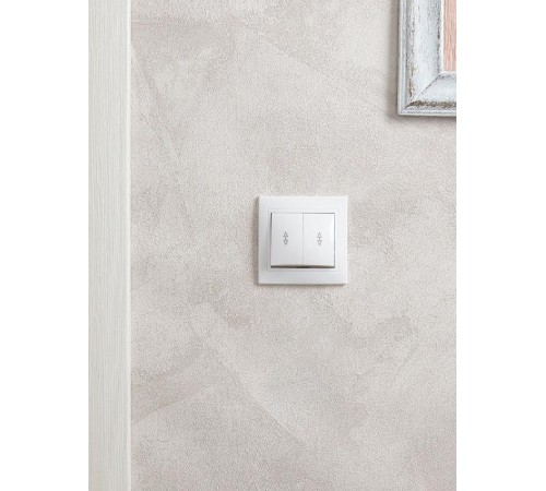 КВАРТА Белый Выключатель 2-клавишный проходной 10А ВСп10-2-0-КБ  EVK22-K01-10-DM  GENERICA