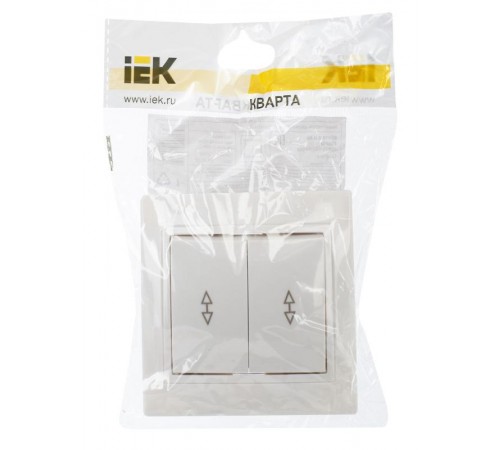 КВАРТА Белый Выключатель 2-клавишный проходной 10А ВСп10-2-0-КБ  EVK22-K01-10-DM  GENERICA