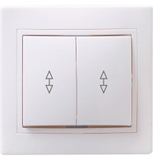 КВАРТА Белый Выключатель 2-клавишный проходной 10А ВСп10-2-0-КБ  EVK22-K01-10-DM  GENERICA