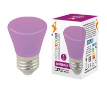 Лампа светодиодная LED-D45-1W/PURPLE/E27/FR/С BELL декоративная LED. "Колокольчик", матовая. Цвет фиолетовый  UL-00005644  Volpe