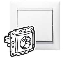 Valena DIY Белый Розетка 1-ая с/з с защитными шторками  694269  Legrand