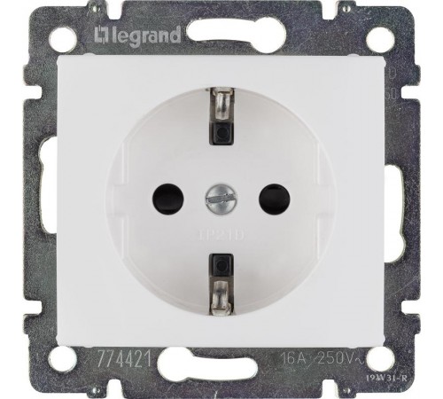 Valena DIY Белый Розетка 1-ая с/з с защитными шторками  694269  Legrand