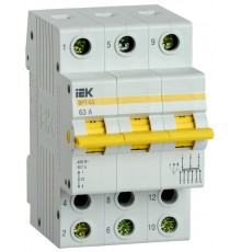 Выключатель-разъединитель (рубильник) трехпозиционный ВРТ-63 3п 63А  MPR10-3-063  IEK