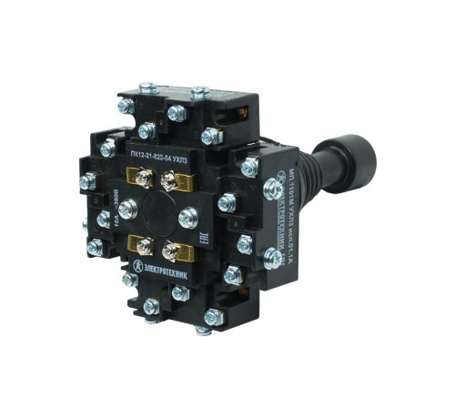 ПК12-21-822-54УХЛ3,380В/50Гц,10А,без защ от попад. стружки, рукоятка 8 полюс 5фиксирующих полож,толкатель 2полюса, IP54, (ЭТ) ET012287Электротехник