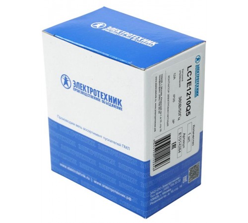 LC1E1210Q5, 3Р, 12А, 1НО, 380В/50Гц, контактор электромагнитный  (ЭТ)  ET014284  Электротехник