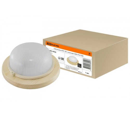 Светильник пылевлагозащищенный под лампу для ЖКХ НПБ1301 сосна круг 60Вт IP54 TDM