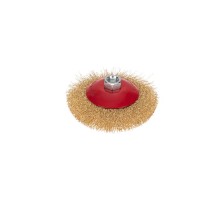 Щетка коническая для УШМ, витая латунированная проволока, 125мм, М14  KR-91-1207  Kranz