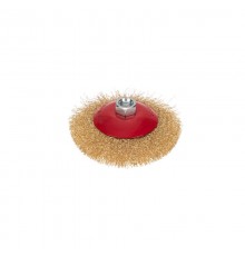 Щетка коническая для УШМ, витая латунированная проволока, 125мм, М14  KR-91-1207  Kranz