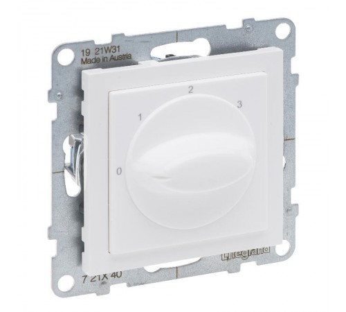 SUNO Выключатель вентилятора 4-позиционный. Винтовые зажимы. Цвет "Белый"  721140  Legrand