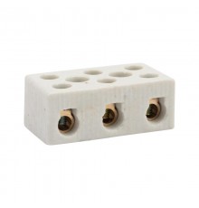 Клемма керамическая винтовая КВ 6 - 16 мм 3 пары контактов 30А до 450 °C (45 шт./уп.)  07-6228  REXANT