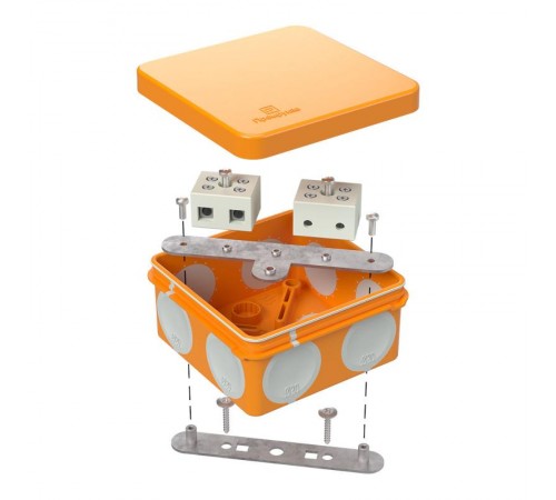 Коробка огнестойкая для о/п двухкомпонентная 60-0210-FR10.0-4 Е15-Е120 80х80х40 IP66  4p, 10.0 мм.кв. 60-0210-FR10.0-4  Промрукав