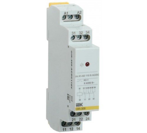 Промежут. реле.OIR 3 конт (8А). 110В AC/DC  OIR-308-ACDC110V  IEK