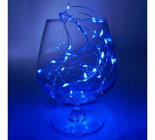 Светодиодная гирлянда CL570 линейная синий 2м + 0.5м с питанием от батареек  32367  Feron