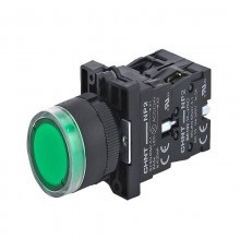 Кнопка управления NP2-EW3365 1НО+1НЗ зеленая AC/DC230В(LED), IP40 (R)  575718  CHINT