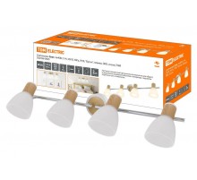 Светильник Спот, 4х40Вт, Е14, 230 В, 50 Гц, IP20, "Бутон", планка, ЭКО, сосна,  SQ0356-0005  TDM