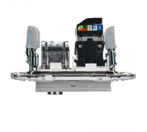 SKANDY Розетка двойная TV+RJ45 кат.5E SK-A14S серебряный   SK-AK20-1-K23  IEK