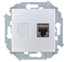Simon 15 Алюминий Розетка компьютерная RJ45 кат.6а (АМР, FTP)  1591563-033  Simon