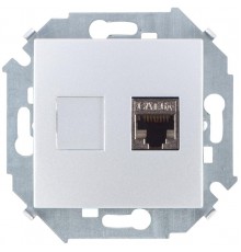 Simon 15 Алюминий Розетка компьютерная RJ45 кат.6а (АМР, FTP)  1591563-033  Simon