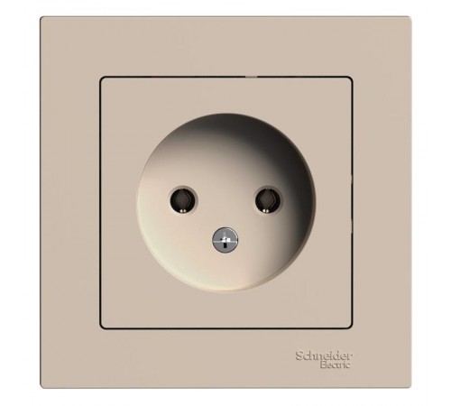 AtlasDesign Песочный Розетка без заземления, 16А, в сборе  ATN001240  SE