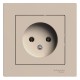 AtlasDesign Песочный Розетка без заземления, 16А, в сборе  ATN001240  SE