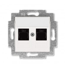 ABB Levit Жемчуг Розетка комп. 2-ая 2хRJ45 категория 5e  5014H-A51018 68W  2CHH295118A6068  ABB