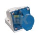 Розетка 123 стационарная 2Р+РЕ 32А 220В IP44  PSR11-032-3  IEK