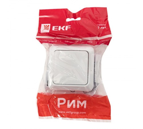 Рим Выключатель 1-клавишный 10А белый EKF  ENV10-021-10  EKF