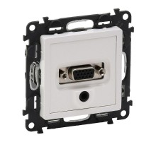 Valena LIFE Белый Розетка для аудио/видео устройств с разьемами HD15/гнездо Jack 3,5мм (с лицевой панелью)  753170  Legrand